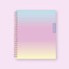 2024-2025 WAAV Weekly Planner in 7x9 size with ombre blue pink and yellow front cover.