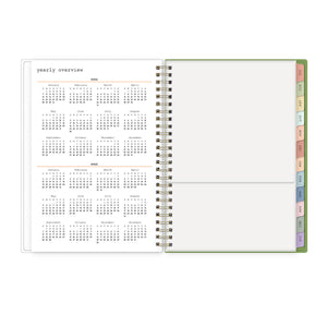 2024-2025 Weekly monthly planner featuring a reference monthly calendar and storage pocket in 5.875x8.625 size.