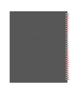 this waav weekly monthly 2023 planner in 8.5x11 planner size  displays a solid grey back cover and rose gold binding