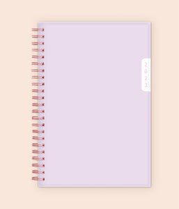 Enjoy the WAAV experience with this 2023 5x8 weekly monthly planner featuring a clean, solid lavender color with rose gold binding
